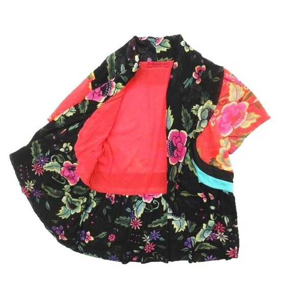 Vivienne Tam Vintage Floral Motif Bolero/Jacket Early 2000's- Stunning! L - Picture 2 of 9